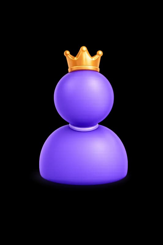 Avatar violeta con una corona dorada.